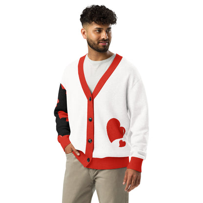 "Love, the public Library" - Knitted cardigan