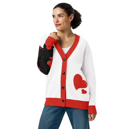 "Love, the public Library" - Knitted cardigan