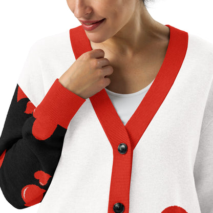 "Love, the public Library" - Knitted cardigan