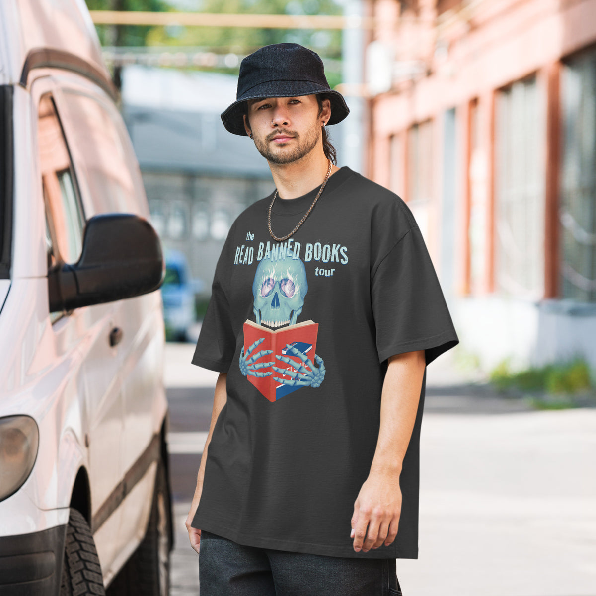 "Read Banned Books" Tour Unisex Oversized Tee - Black