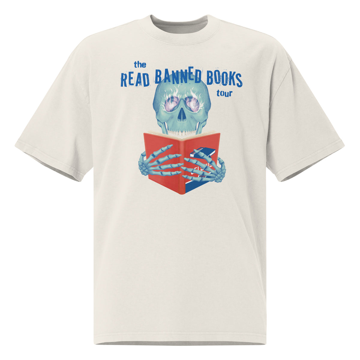 "Read Banned Books" Tour Unisex Oversized Tee - Cream