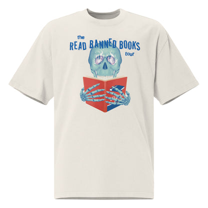 "Read Banned Books" Tour Unisex Oversized Tee - Cream