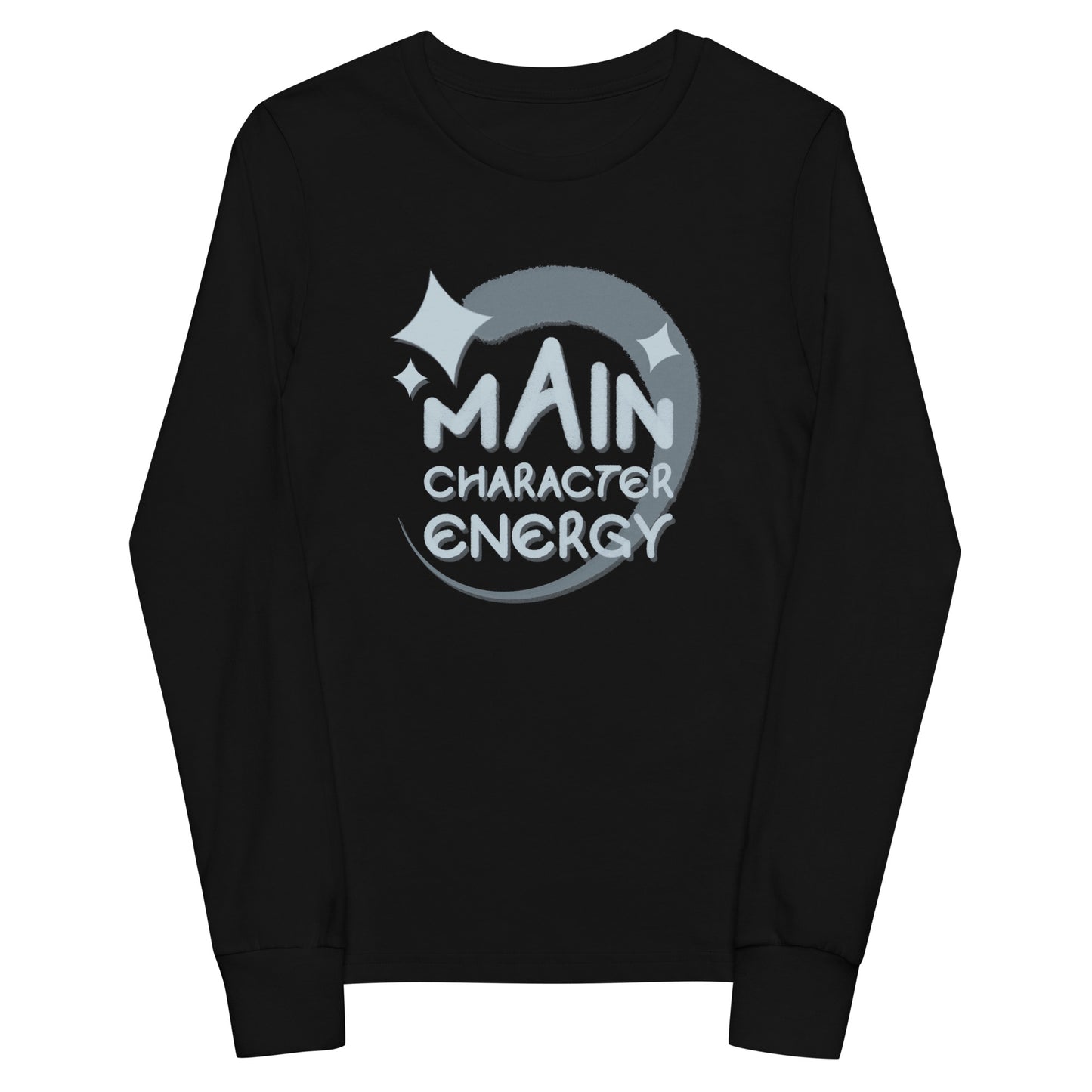 "Main Character Energy (Grey)" - Youth long sleeve tee