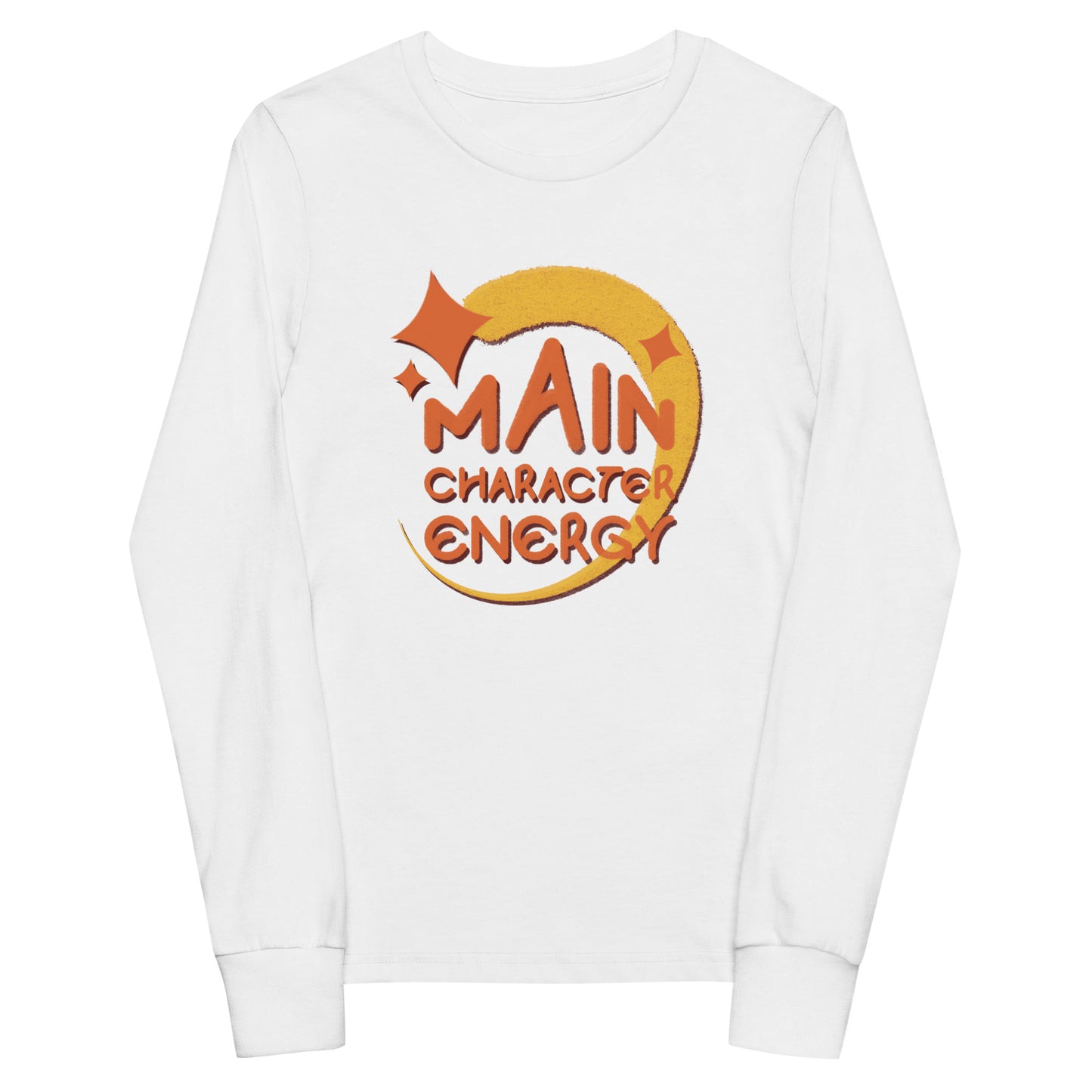 "Main Character Energy (Orange) - Youth long sleeve tee