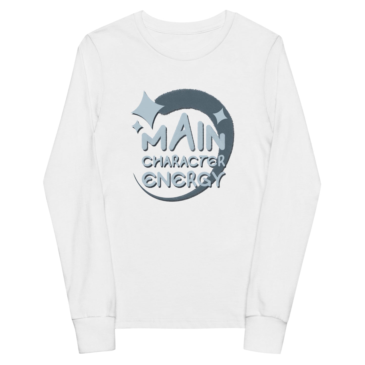 "Main Character Energy (Grey)" - Youth long sleeve tee
